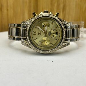 XOXO Women’s Gold-Tone Chronograph-Style Watch Crystal Accented Bezel